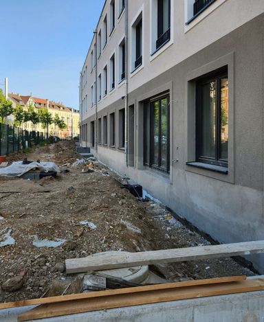 WDVS-Arbeiten, Scheibenputz 3 mm